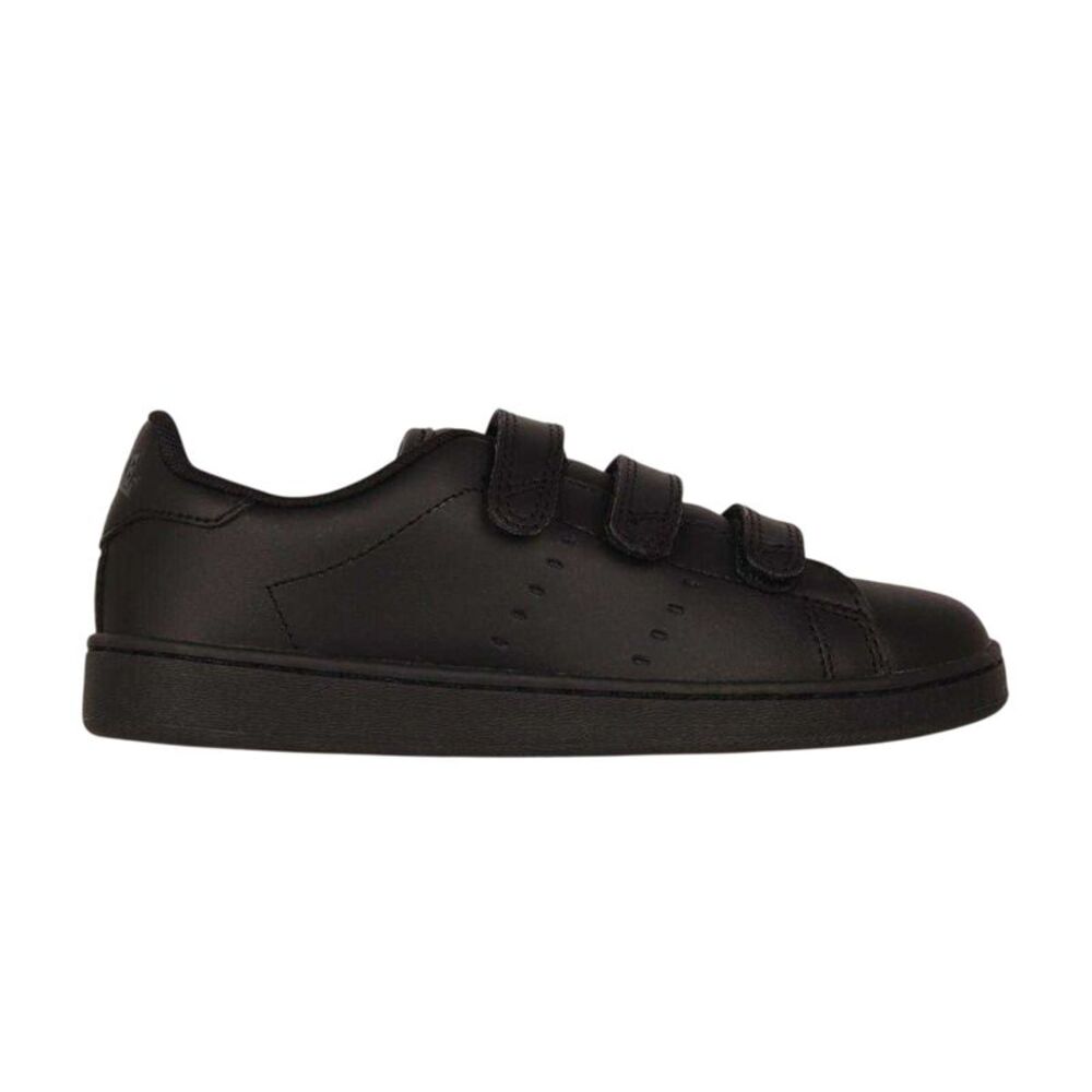 Lonsdale Childrens/Kids Leyton Leather Hook and Loop Flat Sneakers / Black